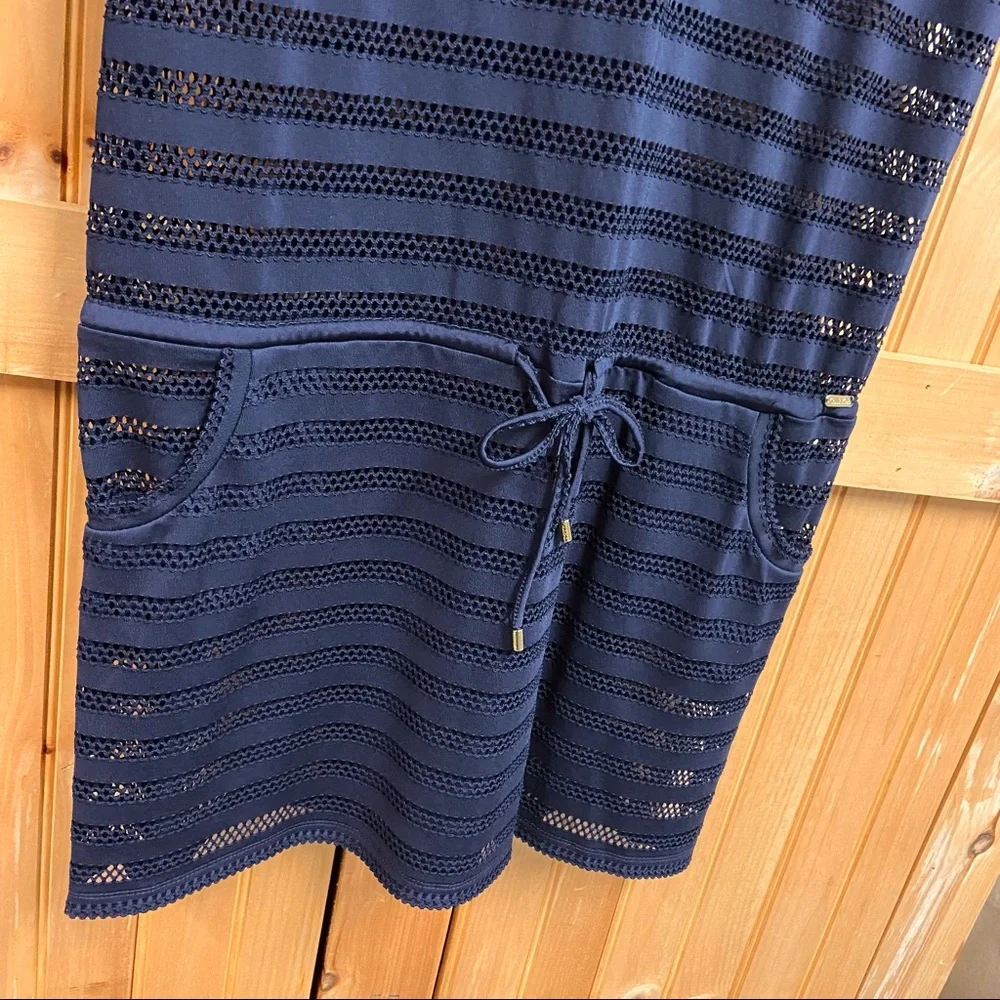 Calvin Klein Swim Mesh Beach Cover Up In Navy, S/M - Picture 6 of 11